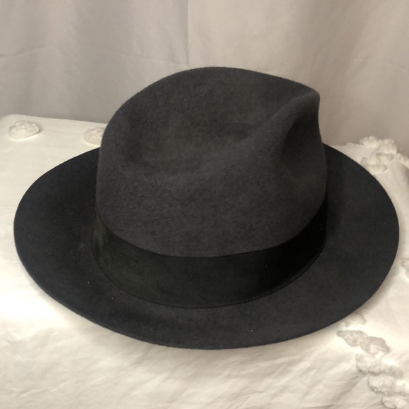 Authentic INDIANA JONES dark gray 100% wool/felt fedora hat. Size Large. - Picture 12 of 12